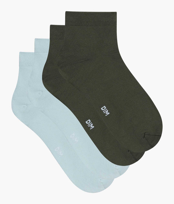 DIM 2er-Pack Damen-Socken Grün Blau Skin