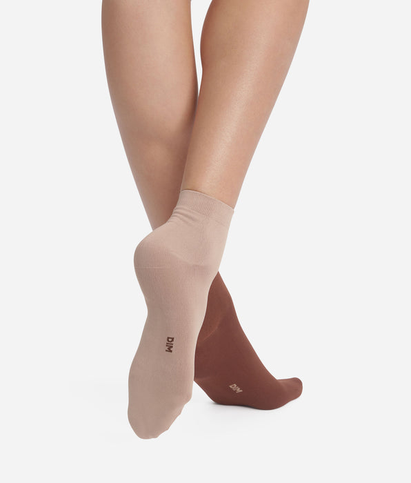 DIM 2er-Pack Damensocken Taupe Café Skin