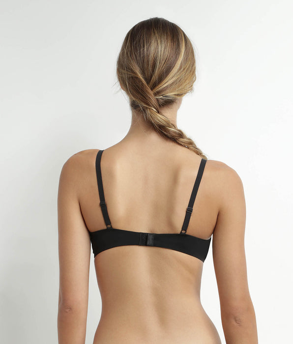 DIM Schwarzer BH ohne Bügel aus Mikrofaser und Tüll - Daily Confort