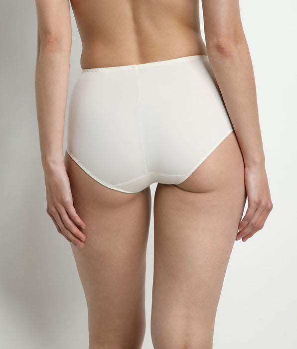 DIM Perlmuttfarbener Damen-Slip Bauch-weg mit hohem Bund – DIM Silhouette Essentiel
