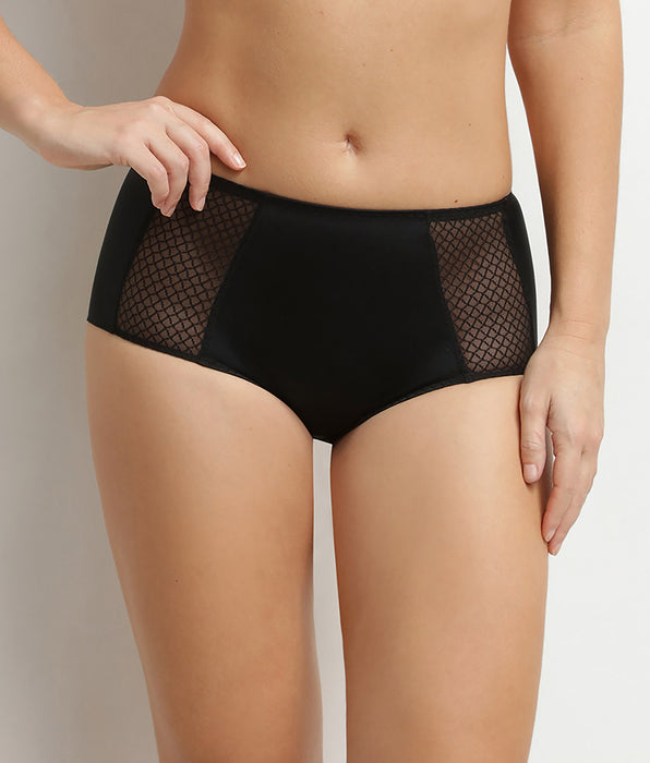 DIM Hoch geschnittener Slip mit flachem Bauch, schwarz, Dim Silhouette Essentiel