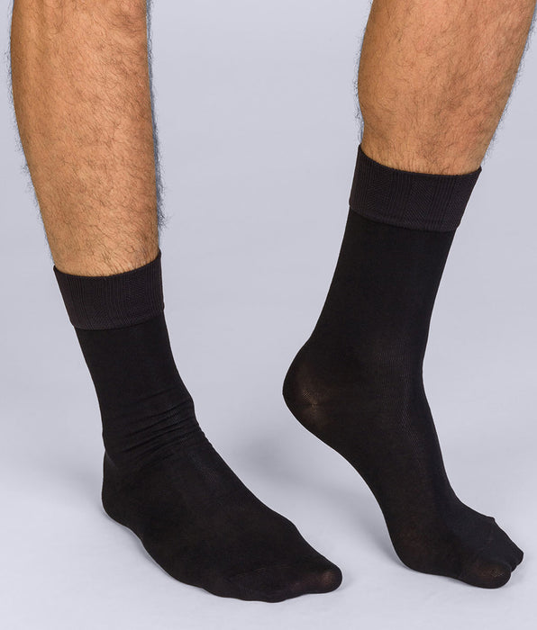 DIM 2er-Pack schwarze Herrensocken mit Komfort-Bund - Soft Touch