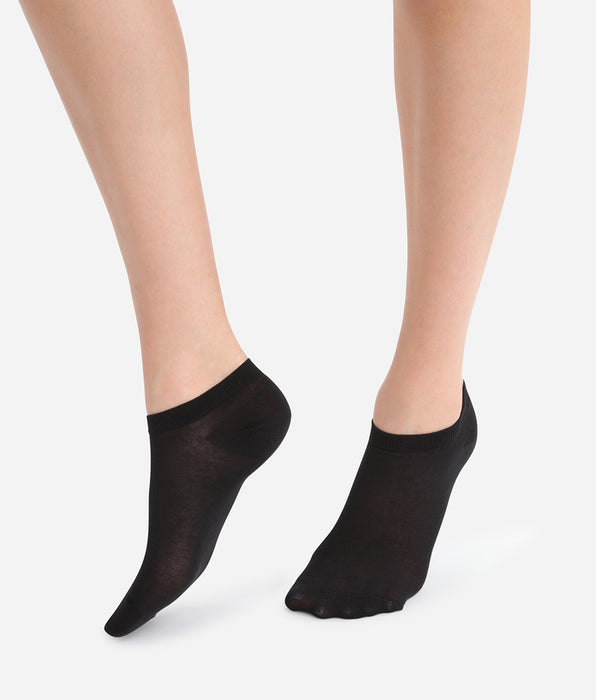 DIM 2er-Pack leichte Damen-Sneakersocken in Schwarz - Light Cotton