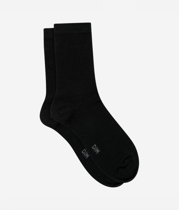 DIM Schwarze Damensocken aus weicher Wolle mit Viskose