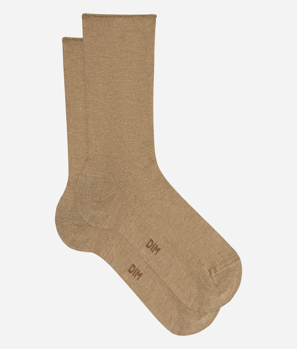 DIM Beige-taupefarbene Damensocken „Laine Douce“