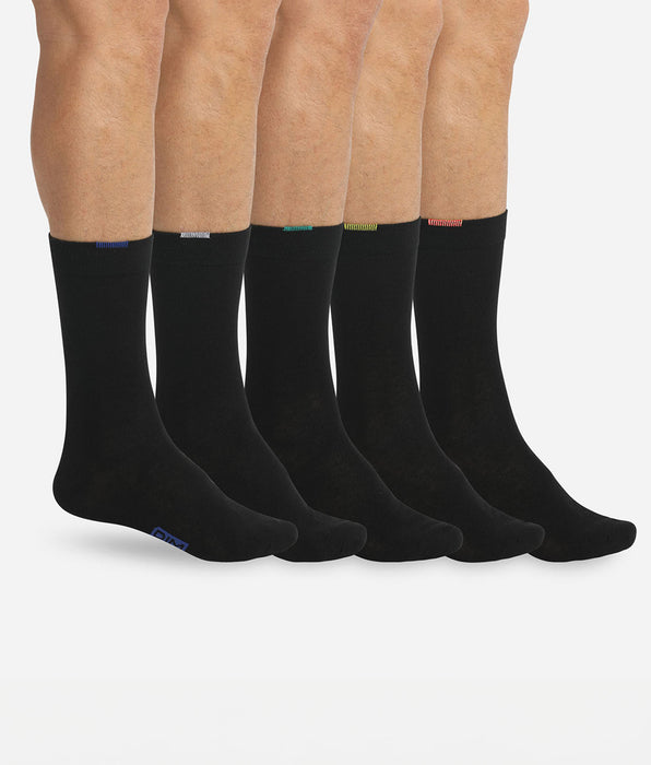 DIM 5er-Pack schwarze Herrensocken mit farbiger Markierung - EcoDIM