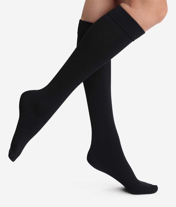 DIM Kniestrümpfe aus Fleece schwarz undurchsichtig 140D Dim Thermo