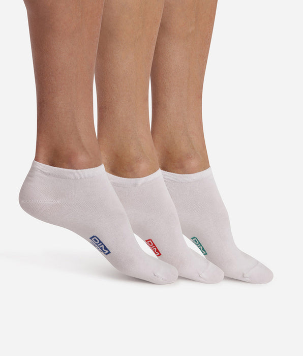 DIM 3er-Pack weiße Herren-Sneakersocken aus Baumwolle