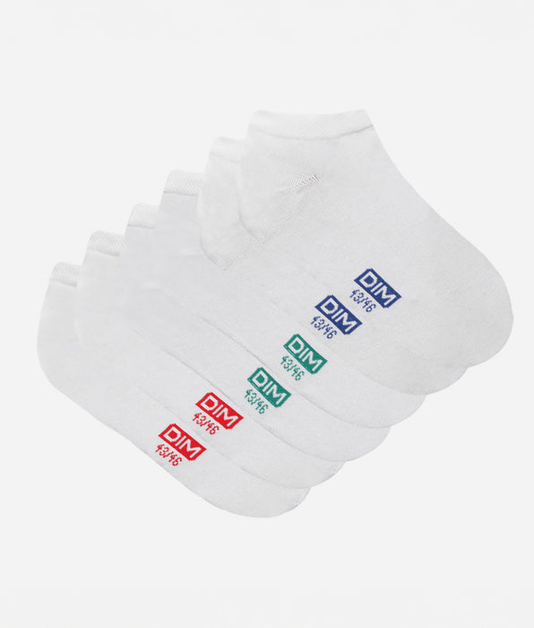DIM 3er-Pack weiße Herren-Sneakersocken aus Baumwolle