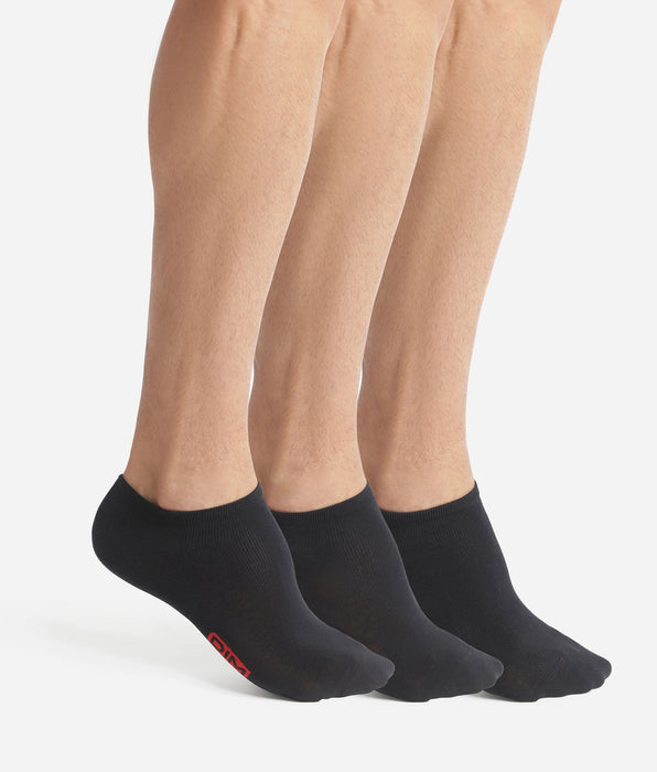 DIM 3er-Pack Herrensöckchen Schwarz Dim Coton