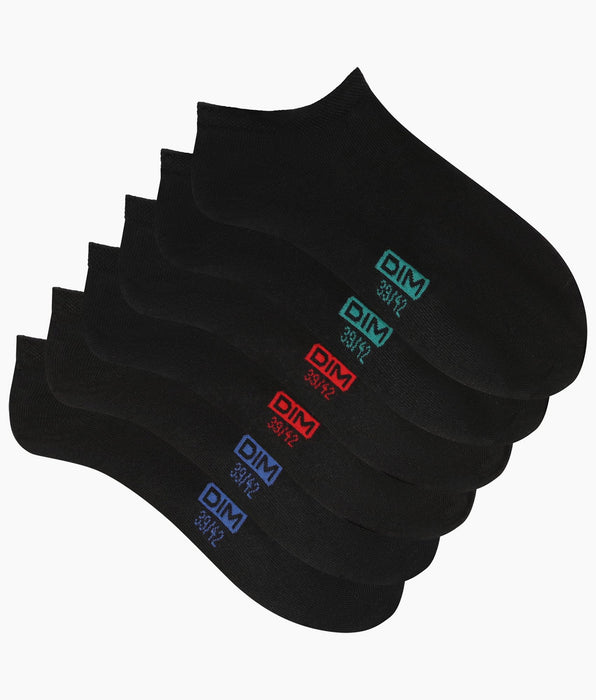 DIM 3er-Pack Herrensöckchen Schwarz Dim Coton