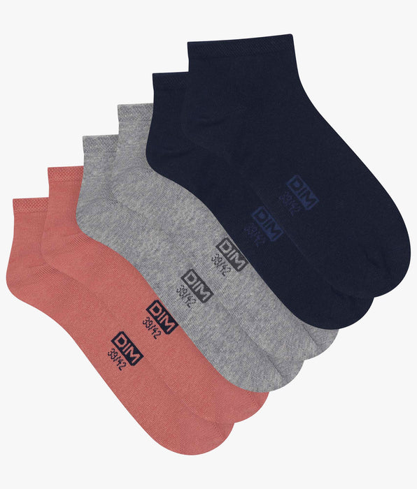 DIM 3er-Pack Herren-Socken aus Baumwolle Marine Rose Dim