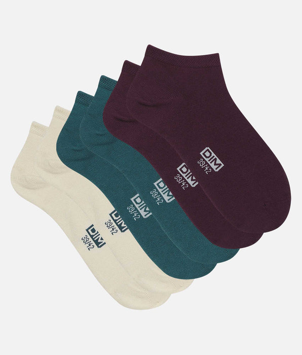 DIM 3er-Pack Socken für Männer Blau Violett Baumwolle