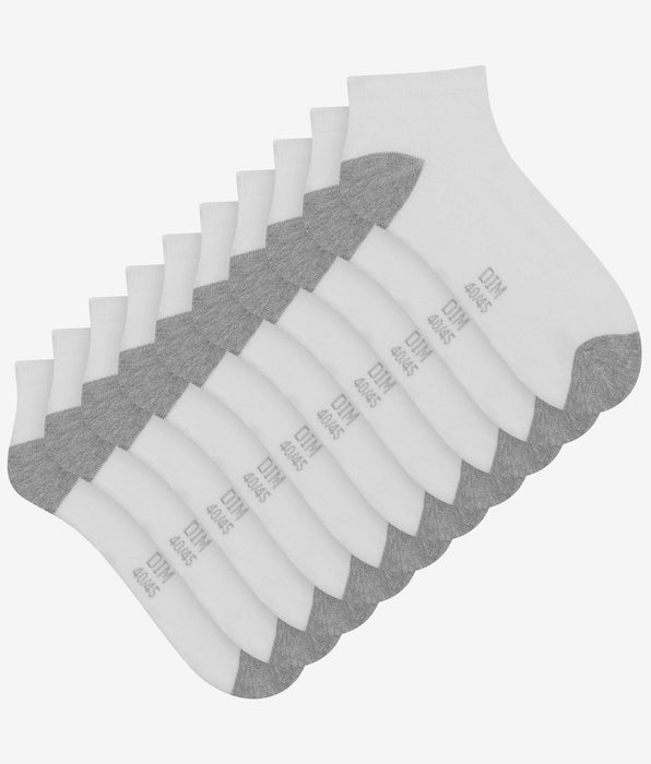 DIM Packung mit 3 Paar weißen Baumwollsocken für Herren EcoDim Sport
