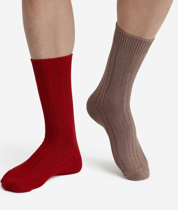 DIM 2er-Pack Herrensocken Rot Bambus