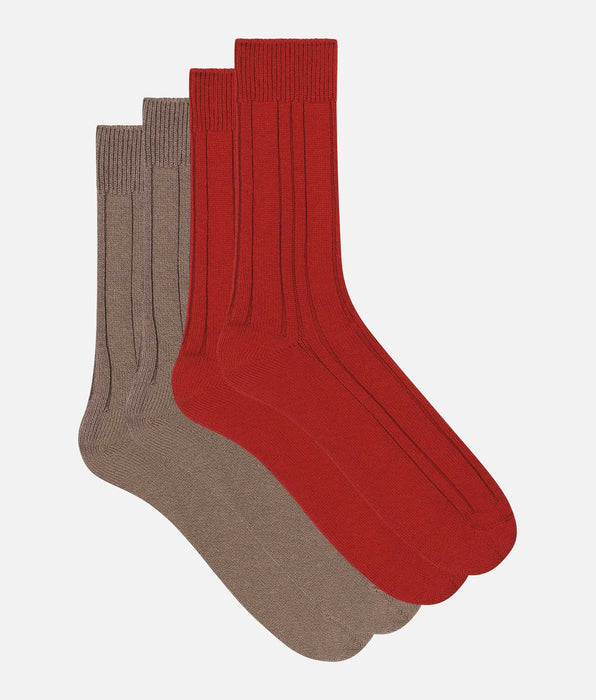 DIM 2er-Pack Herrensocken Rot Bambus