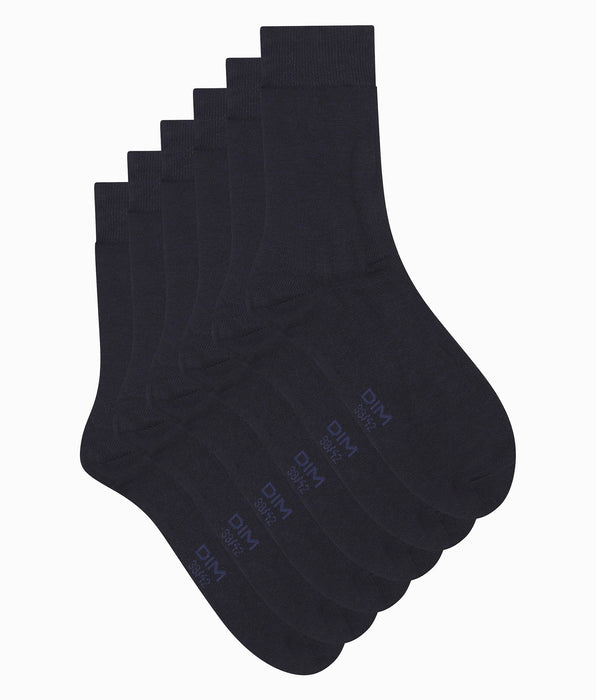 DIM Packung mit 3 Paar Herrensocken aus Navy Blue Dim Cotton