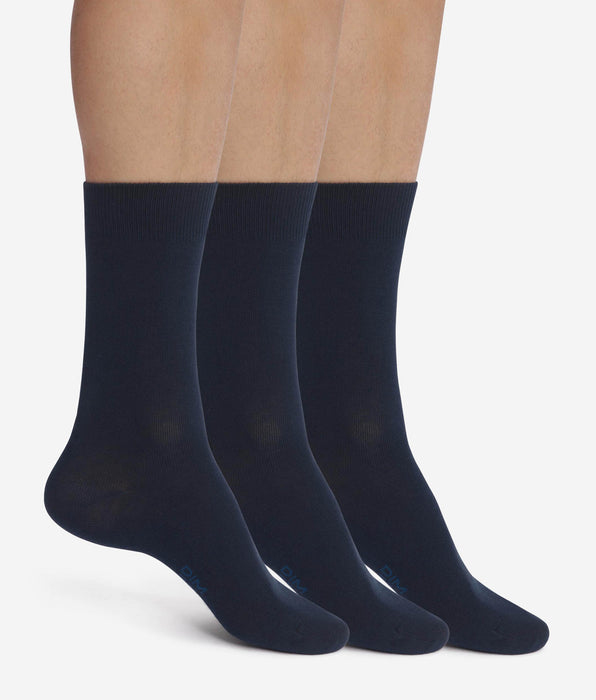 DIM Packung mit 3 Paar Herrensocken Navy Blue Dim Cotton Comfort
