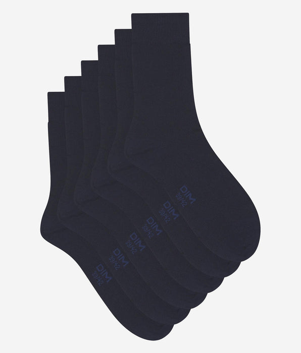 DIM Packung mit 3 Paar Herrensocken Navy Blue Dim Cotton Comfort