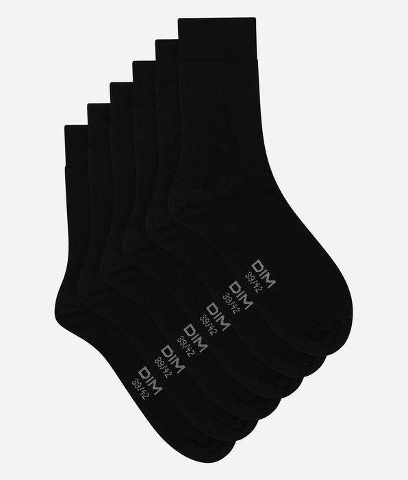 DIM Packung mit 3 Paar Herrensocken Black Dim Cotton Comfort