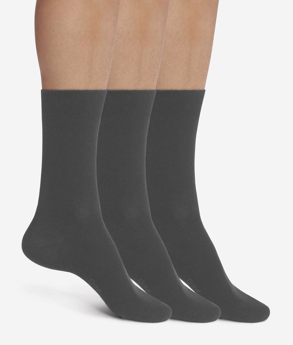 DIM Packung mit 3 Paar anthrazitfarbenen Dim Cotton Comfort-Socken für Herren