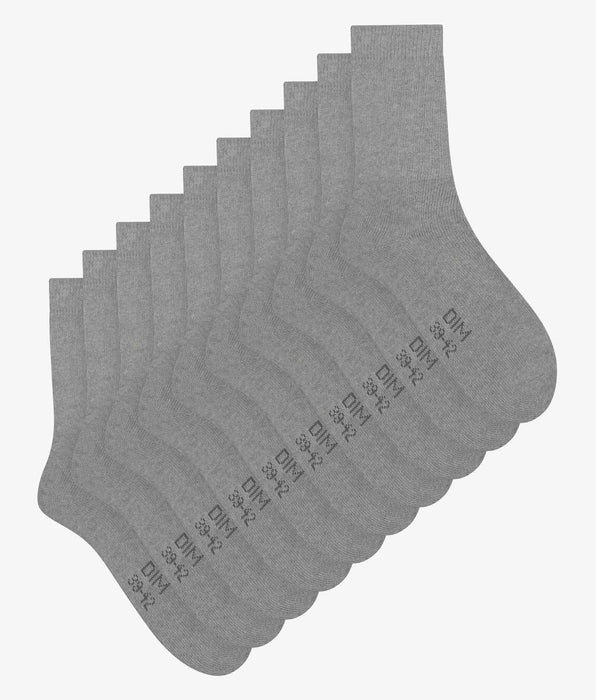DIM Packung mit 5 Paar Herrensocken Heather Grey EcoDim Sport