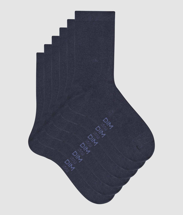 DIM 3er-Pack Damensocken aus Baumwolle marineblau - Basic Cotton