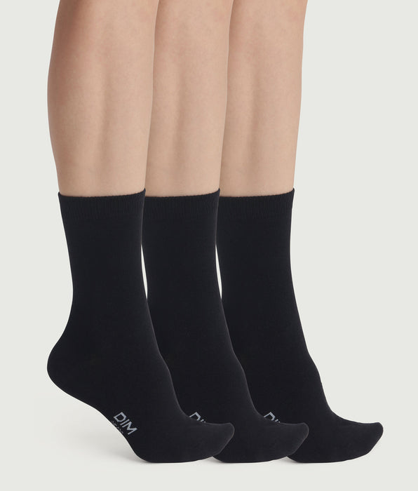 DIM 3 Paar Socken für Frauen Schwarz Baumwolle Nice Price