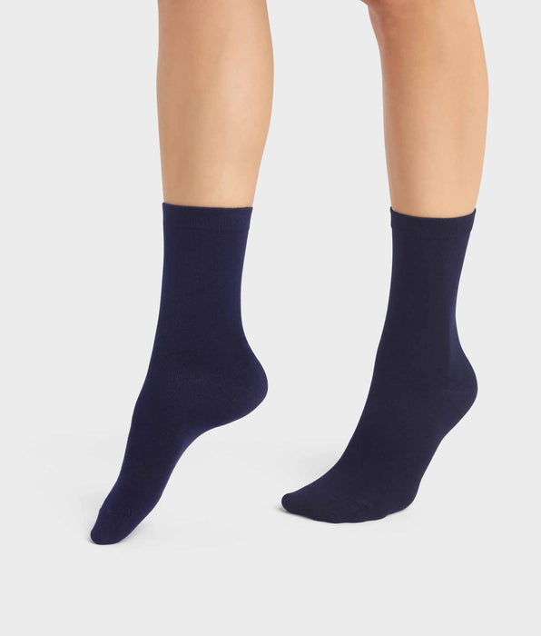 DIM 2er-Pack marineblaue Damensocken aus Viskose – DIM Bambus