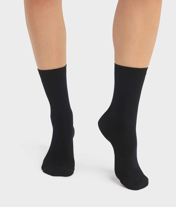 DIM 2er-Pack schwarze Damensocken aus Viskose – DIM Bambus