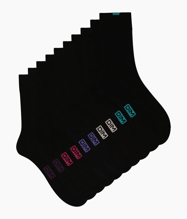 DIM 5er-Pack Damen-Socken aus schwarzer EcoDim-Baumwolle