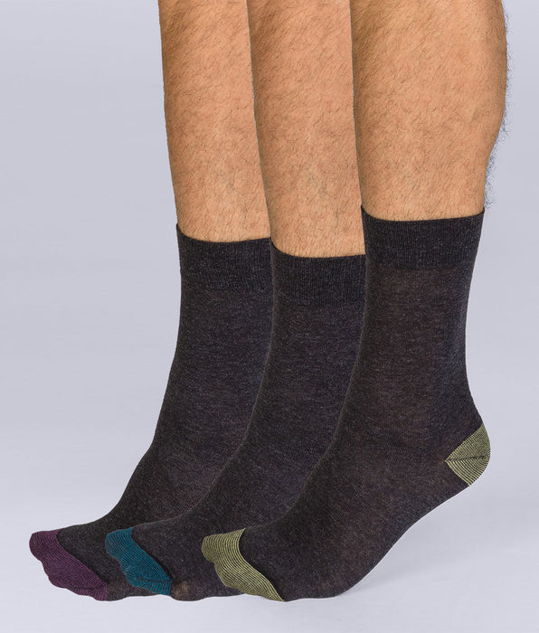 DIM 3er-Pack Mix and Match Herrensocken in Anthrazit - Cotton Style