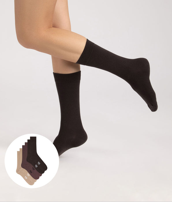 DIM 3er-Pack Herrensocken in den Farben Cassis, Schokoladenbraun und Taupe aus Baumwolle