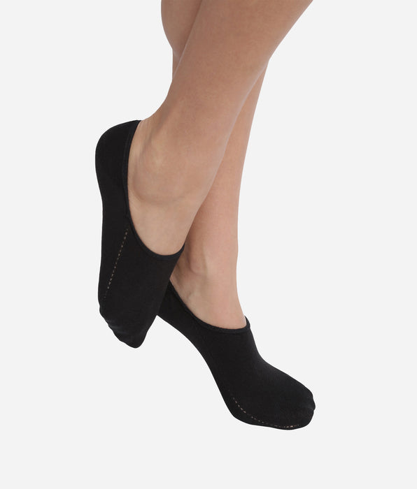 DIM Kurze Damensöckchen speziell für Turnschuhe aus Baumwolle Schwarz Dim Invisifit