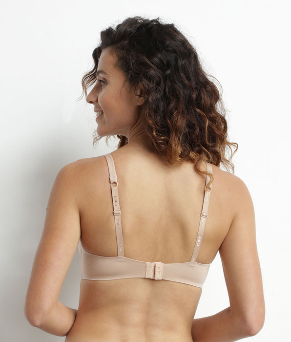 DIM Nudefarbener Push-up-BH ohne Bügel – InvisiFree
