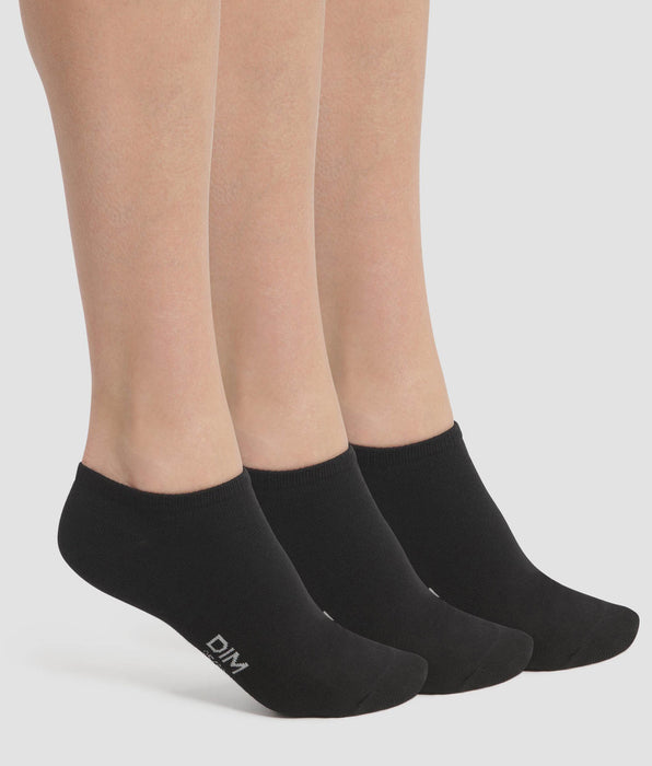 DIM Packung mit 3 Paar kurzen Damensocken Black Dim Cotton