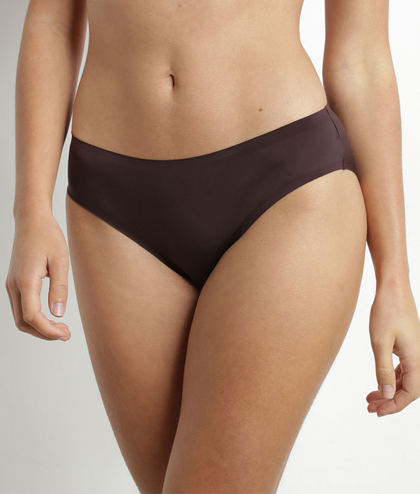 DIM Dunkelbrauner Slip aus Mikrofaser - InvisiFree