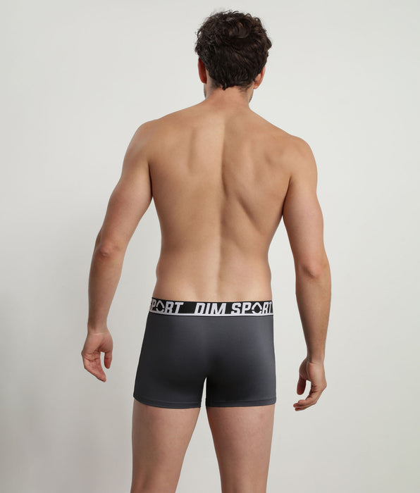 DIM 3er-Pack Boxershorts aus Mikrofaser grau/violett/schwarz  - DIM Sport