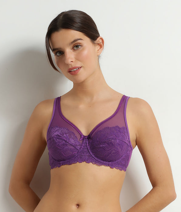 DIM Generous Essentiel Vollschalen-BH aus violetter Spitze