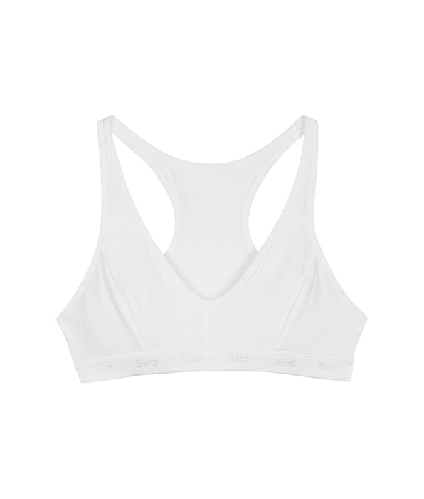 DIM Weißer Mädchen-Sport-BH aus Mikrofaser - DIM Micro