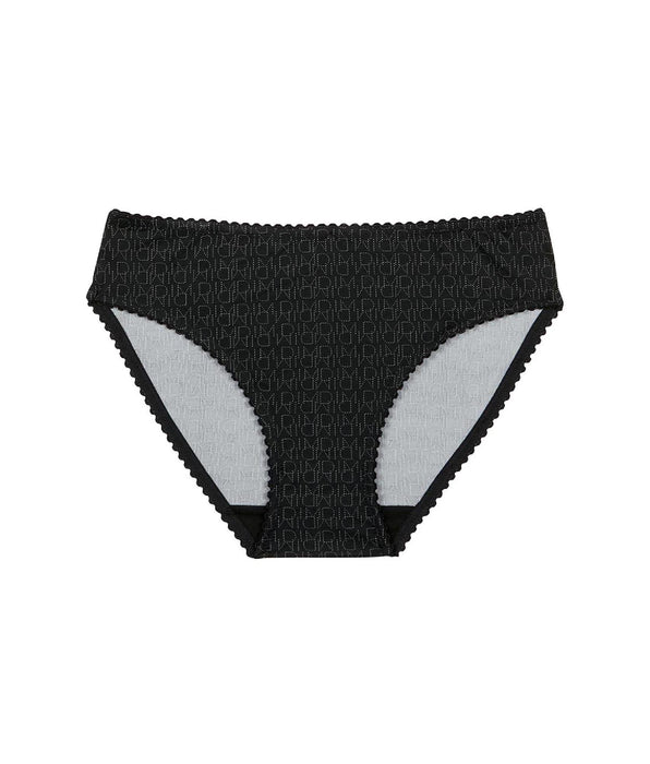 DIM Schwarzer Mädchenslip aus Mikrofaser mit Logodruck – DIM Touch