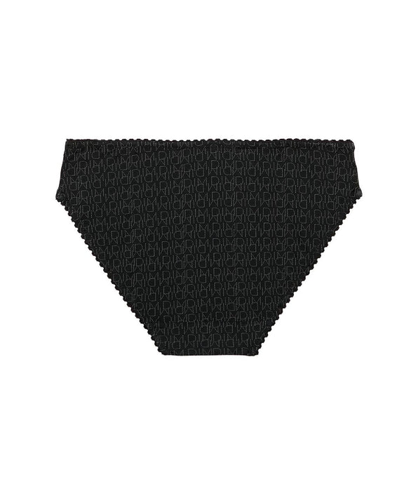 DIM Schwarzer Mädchenslip aus Mikrofaser mit Logodruck – DIM Touch