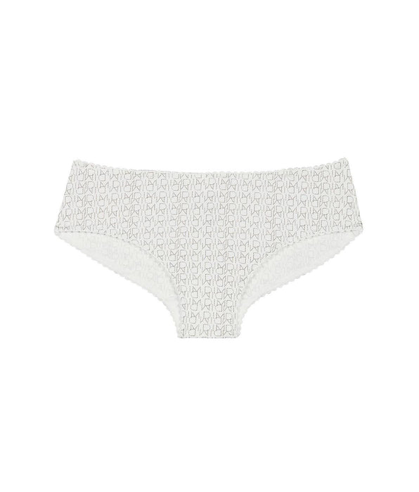 DIM Weiße Mädchenshorty aus Mikrofaser mit Logodruck – DIM Touch