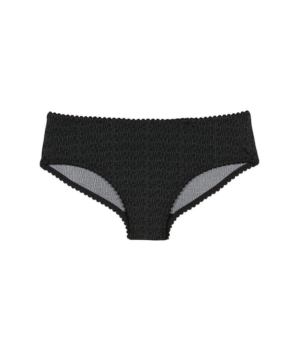 DIM Schwarze Mädchenshorty aus Mikrofaser mit Logodruck – DIM Touch