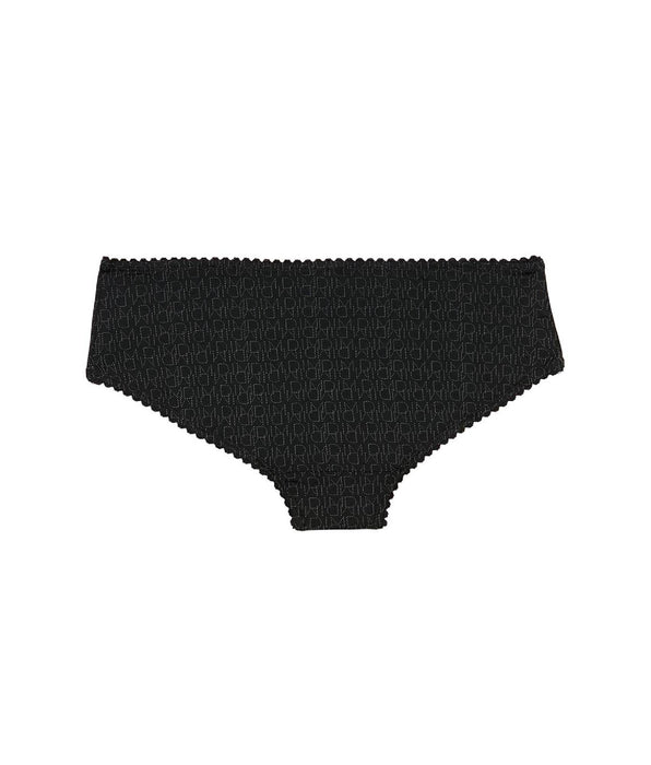 DIM Schwarze Mädchenshorty aus Mikrofaser mit Logodruck – DIM Touch
