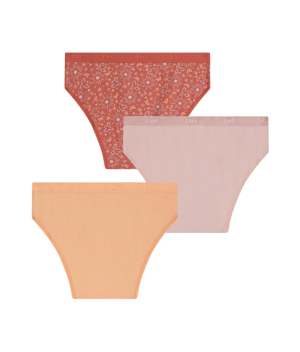 DIM 3er-Pack Slips für Mädchen aus Stretch-Baumwolle mit Sonnenmotiv von Les Pockets