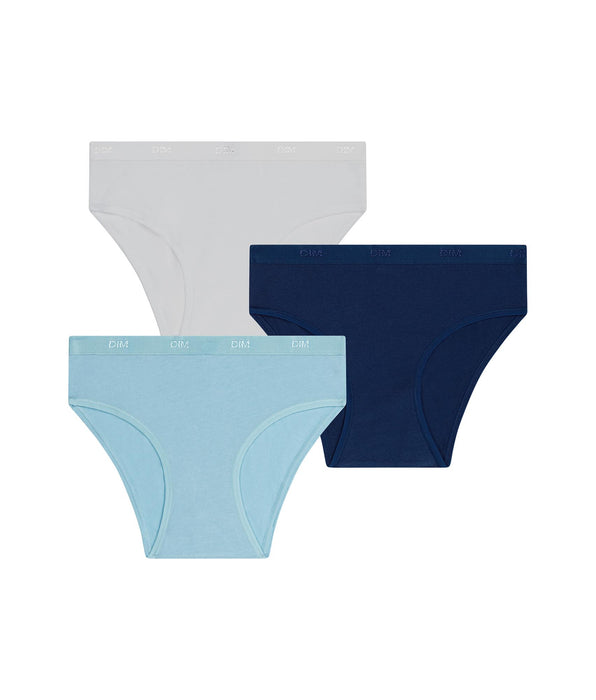 DIM 3er-Pack Mädchenhöschen Azur Les Pockets Ecodim Kids