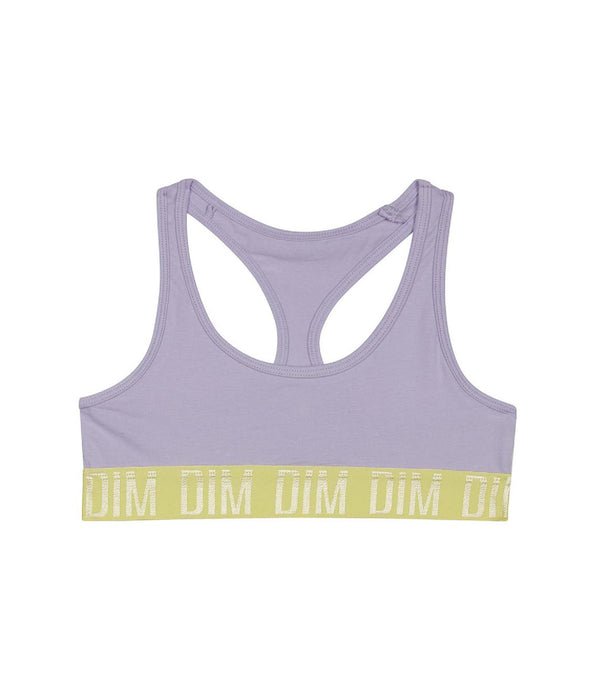 DIM Lilafarbenes Mädchen-Bustier aus Stretch-Baumwolle - DIM Sport