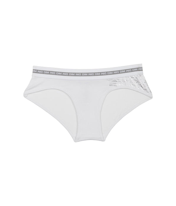 DIM Weiße Mädchen-Shorty aus Stretch-Baumwolle mit Metallic-Print - DIM Sport