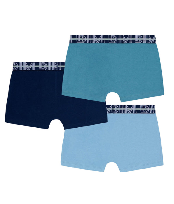 DIM 3er-Pack Boxershorts für Jungen aus Stretch-Baumwolle mit kontrastierendem Bund Adriatique EcoDim